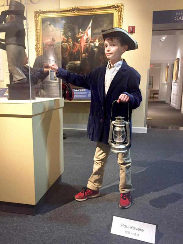 Fifth grader Beckett Cory pops to life by yelling "The British are coming! The British are coming!" His tagline and lantern were a giveaway for his role as Paul Revere. BY ANGIE HILSMAN